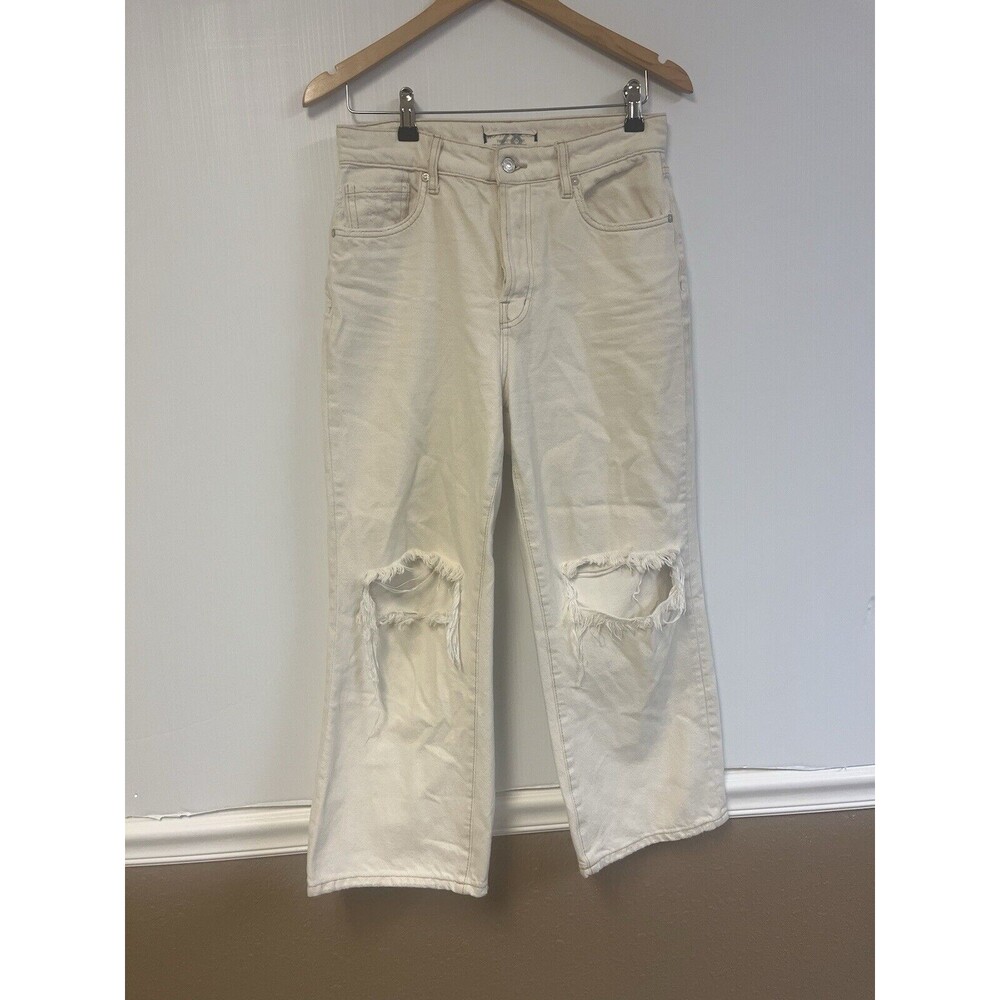 Free People x We The Free Maggie Straight Jeans Size 28 Cream Button Fly